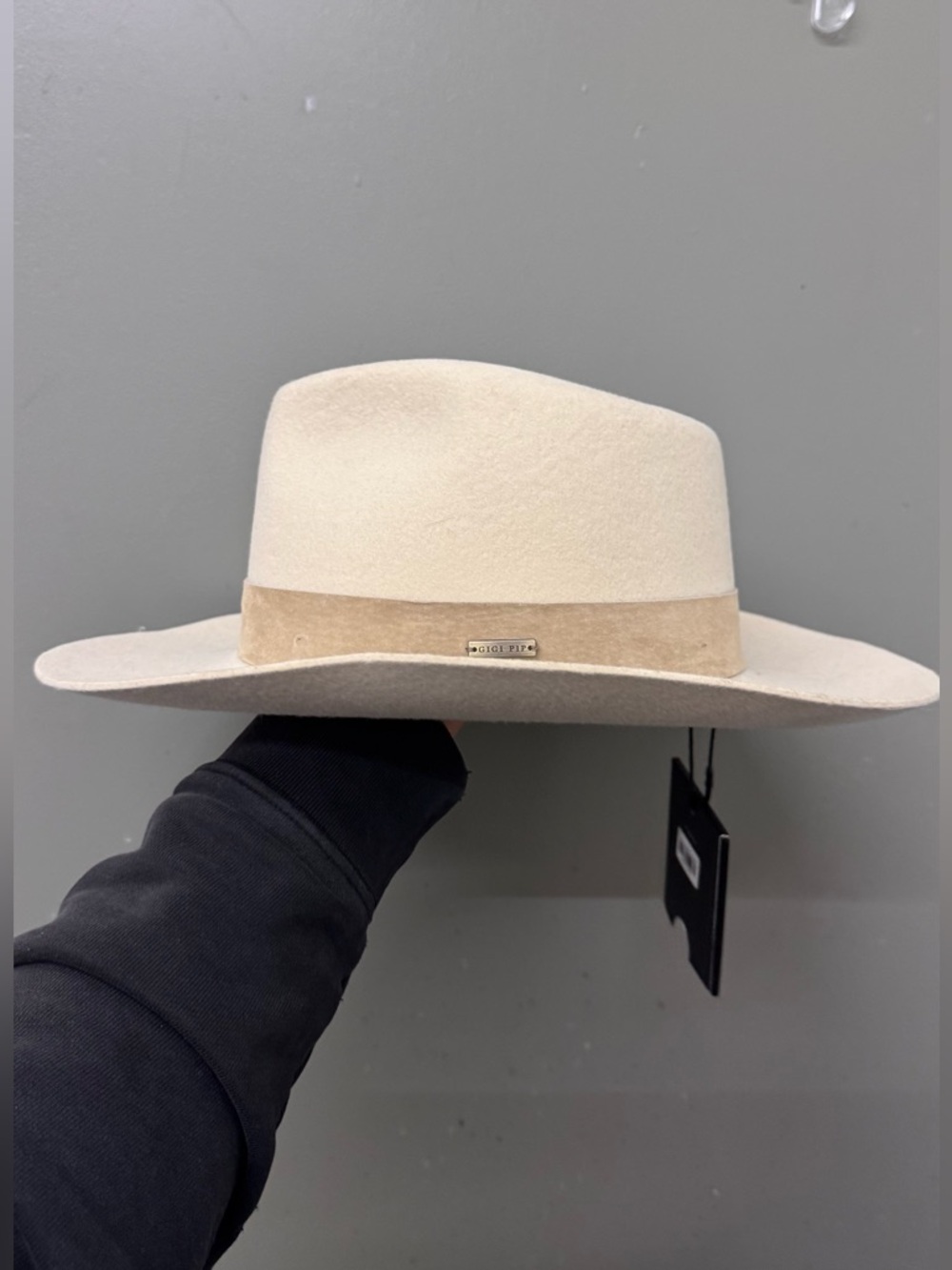 NWT Gigi Pip Holly Rancher Womens M/L 59cm Off White Wool Fedora Hat NEW